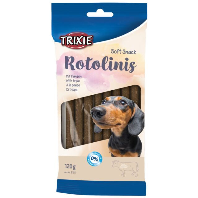 TRIXIE ROTOLINIS soft snack offwhite with tripe 120 g - PetYard