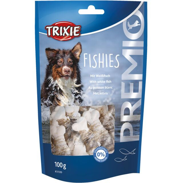 TRIXIE PREMIO FISHIES snack bones wrapped in white fish 100 g - PetYard