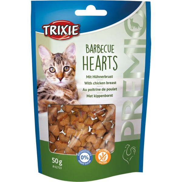 TRIXIE PREMIO BARBECUE HEARTS chicken breast for CATS 50 g - PetYard