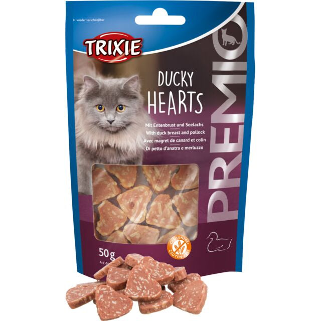 TRIXIE PREMIO DUCKY HEARTS duck breast&pollock for CATS 50 g - PetYard