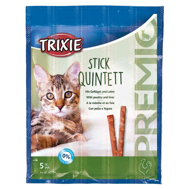 TRIXIE PREMIO CAT STICK QUINTETT with poultry and liver 5 sticks 25 g - PetYard