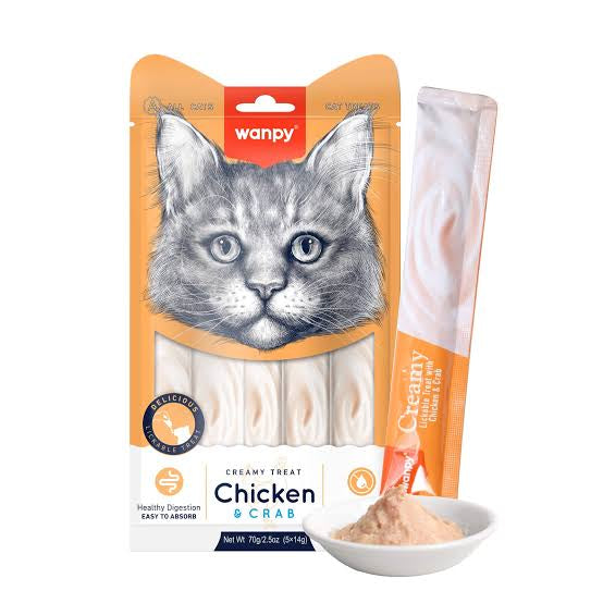 Wanpy Cat Creamy Treat Chicken & Crab Flavor - PetYard