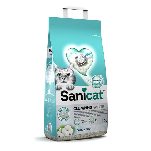 Sanicat clumping white Cotton - 10L - PetYard