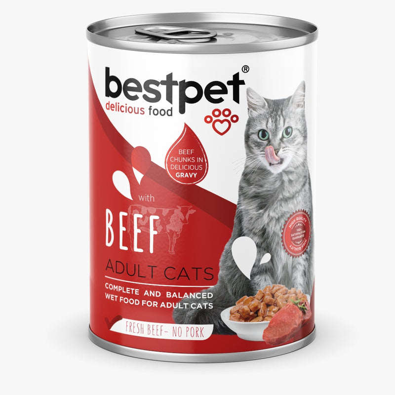 bestpet Adult Cat with beef Wet Food Cans 400 g - PetYard