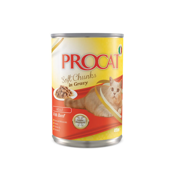 PROCAT Chunks in Gravy With Beef 415g - PetYard