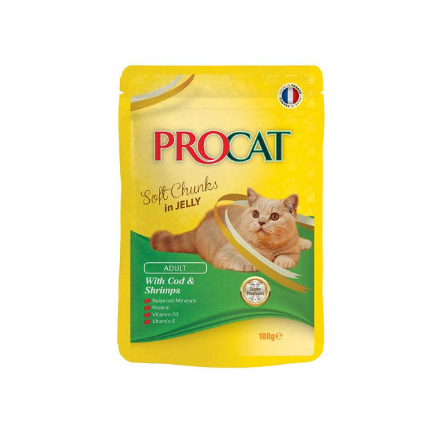 Procat Pouches - Wet Food - Shrimp - 100 Gm - - PetYard