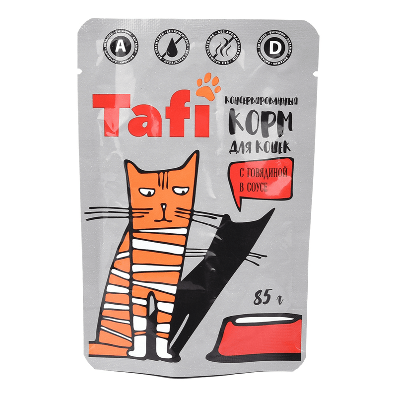 Tafi wet cat food with beef in sauce 85 g - PetYard