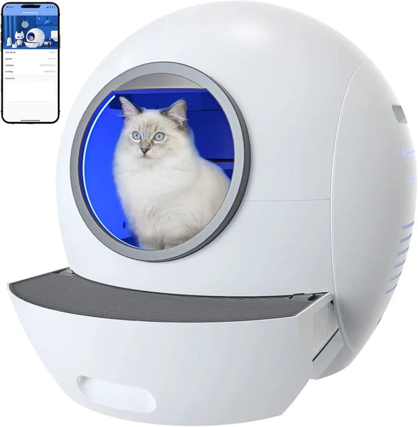 Naomi Smart Cat Litter Box Automatic Self-Cleaning-White