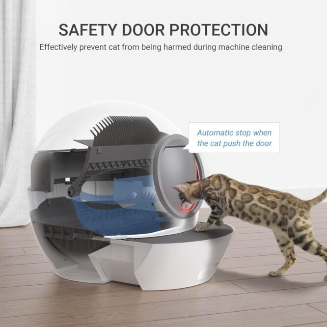 Naomi Smart Cat Litter Box Automatic Self-Cleaning-White