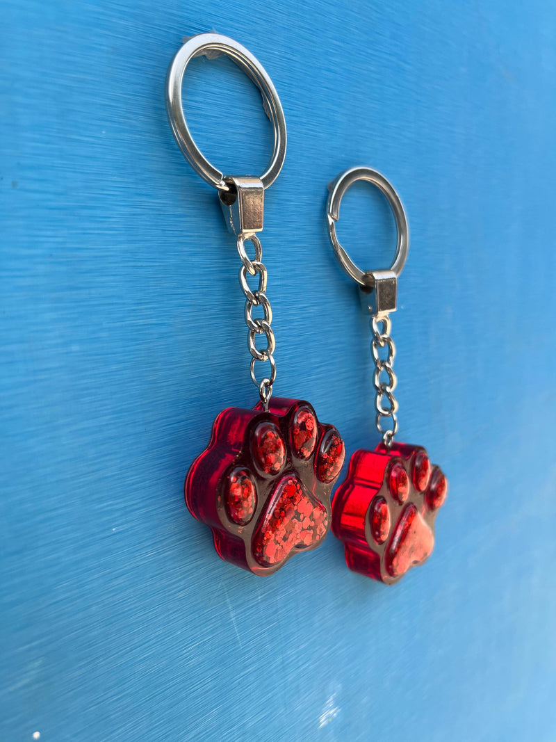 Paws Resin Keychain in Red - PetYard