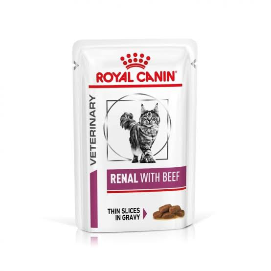 Royal Canin Renal with Beef (85 gm\pouch) - Wet food for Renal kidney diseases