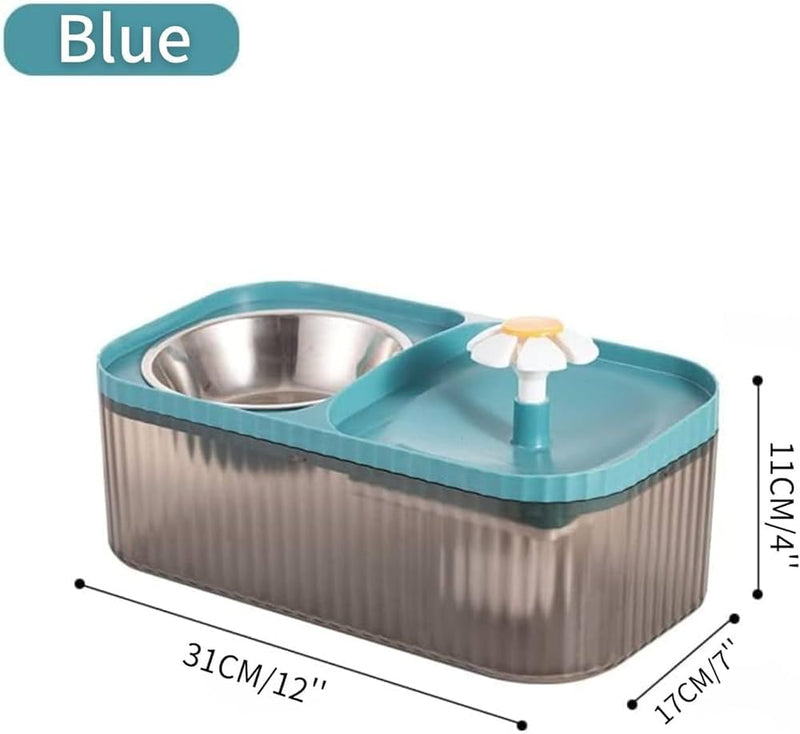 Pet Water Fountain and Food Bowl