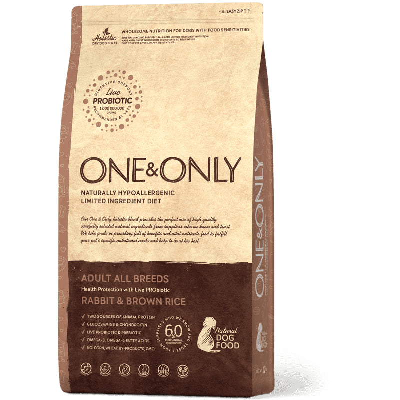 One and Only Adult All Breeds Rabbit & Rice Dog Dry Food (12KG)