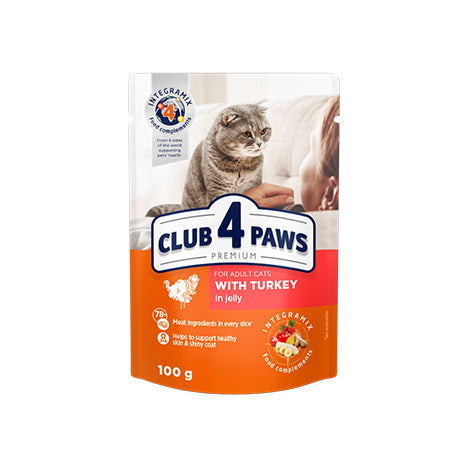 Club 4 Paws For Adults with TURKEY  in Jelly - 100G