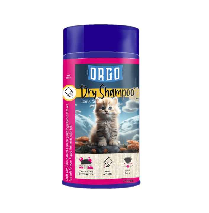 Orgo Dry Shampoo For Kittens 500ml - PetYard