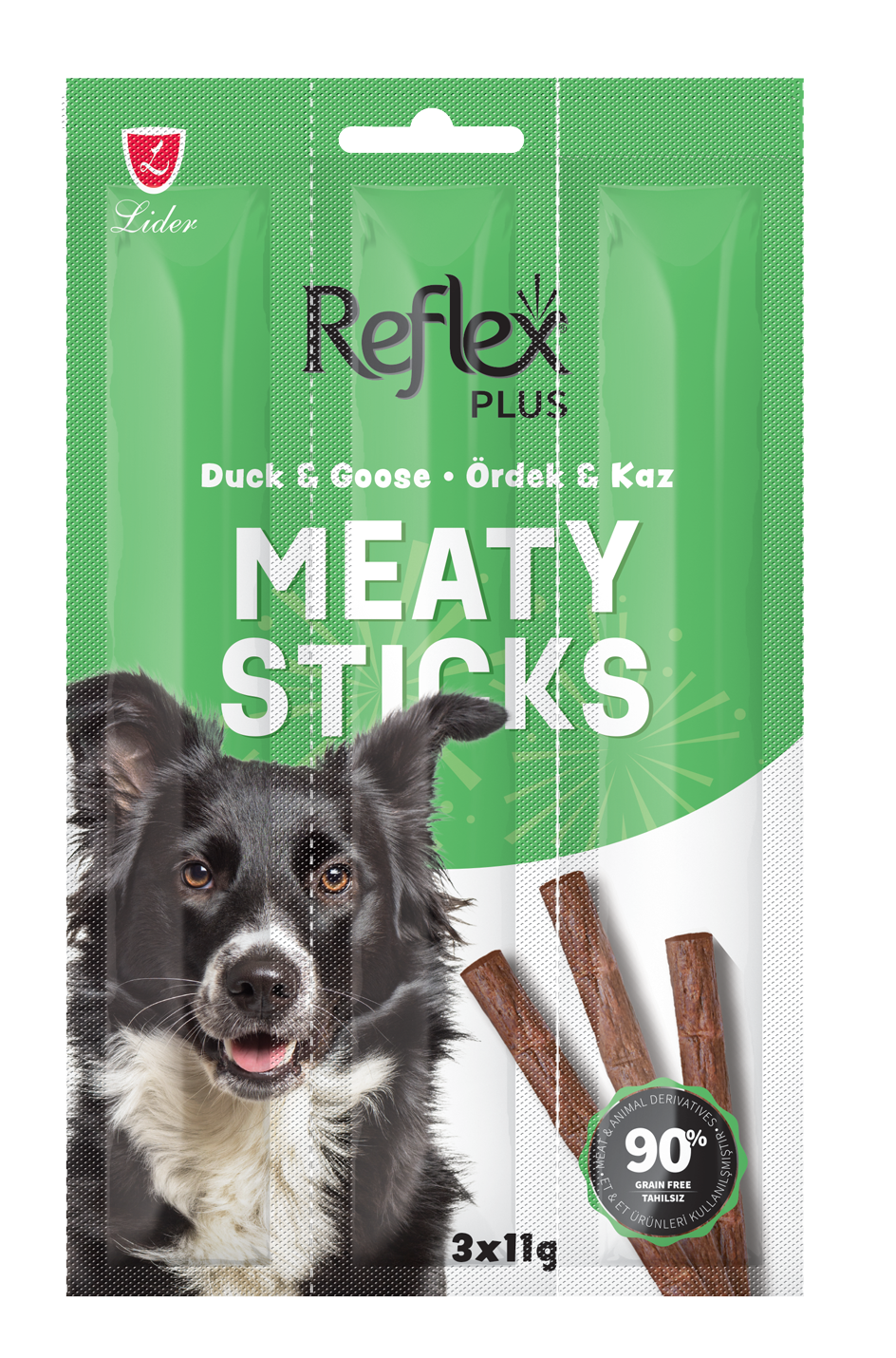 Reflex Plus Meaty Sticks Dog Treats with Duck & Goose 3x11g