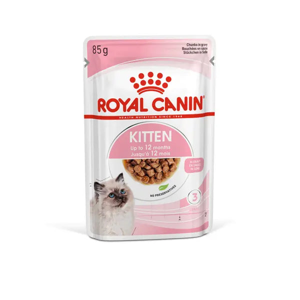 Royal Canin Kitten Thin Slices in Gravy Wet Food – 85 g Pouch (Up to 12 Months)