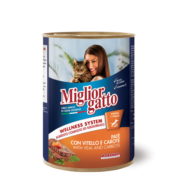 Miglior gatto – pate’ with veal and carrots 400g - PetYard