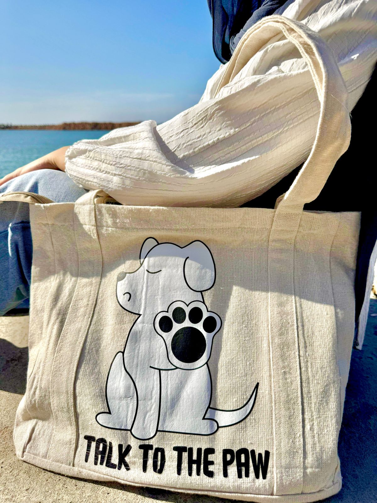 Talk To The Paw Canvas Tote Bag