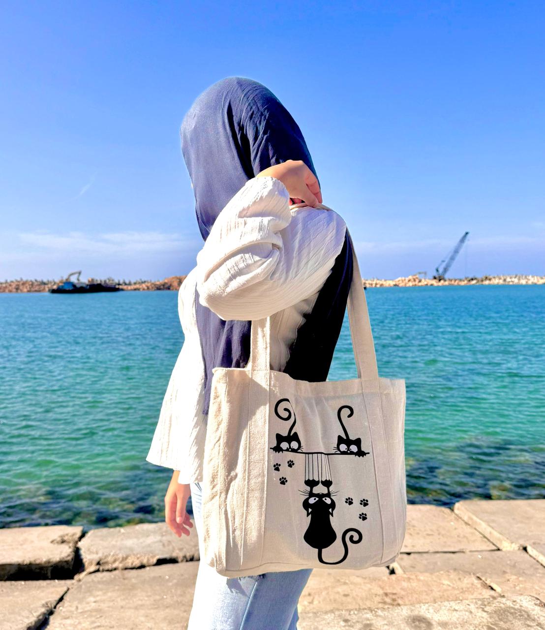 Hanging Cats Canvas Tote Bag