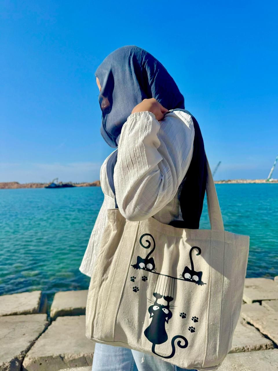 Hanging Cats Canvas Tote Bag