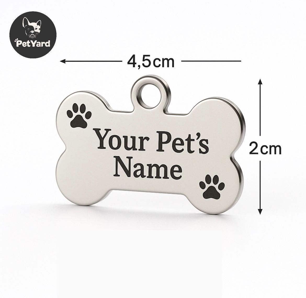 Pet ID Name Tag Steel With Print Name