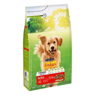 Purina FRISKIES ACTIVE Dog Food with Beef 10kg - PetYard