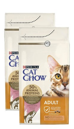 Purina Cat Chow Dry Food with Salmon for Adult Cats 2 x 1.5kg