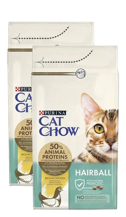 Purina Cat Chow Hairball Dry Food with Chicken for Adult Cats 2 x 1.5kg