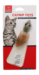 Nunbell Mouse Shaped Catnip Toy with Feathers