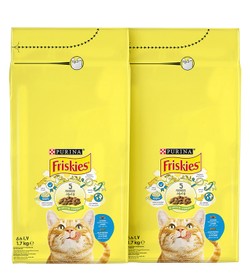 Purina Friskies Dry Food with Salmon for Adult Cats 2 x 1.7kg