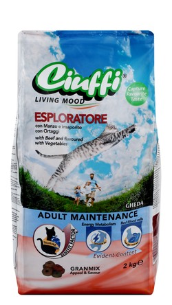 Ciuffi Dry Food for Cats Adult Beef & Veg. (2KG)