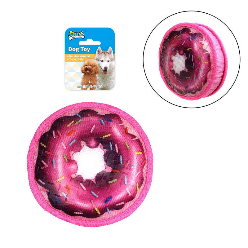 Soleil Dog Toy Donut W/TPR Surface - PetYard