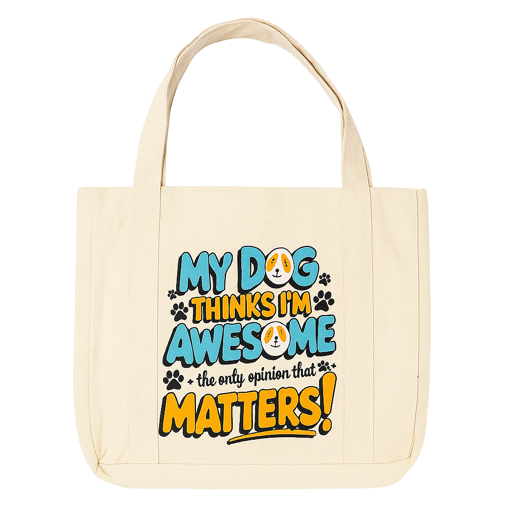 My Dog Thinks I’m Awesome Canvas Tote Bag