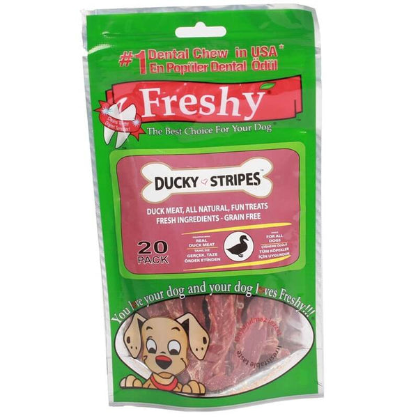 Freshy Ducky Stripes Duck Strip Grain Free Dog Snack (80g)