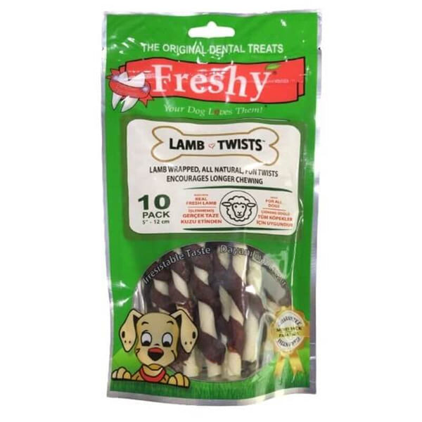 FRESHY Lamb Meat Twists Stick Dog Award (10 Pcs - 12 cm)