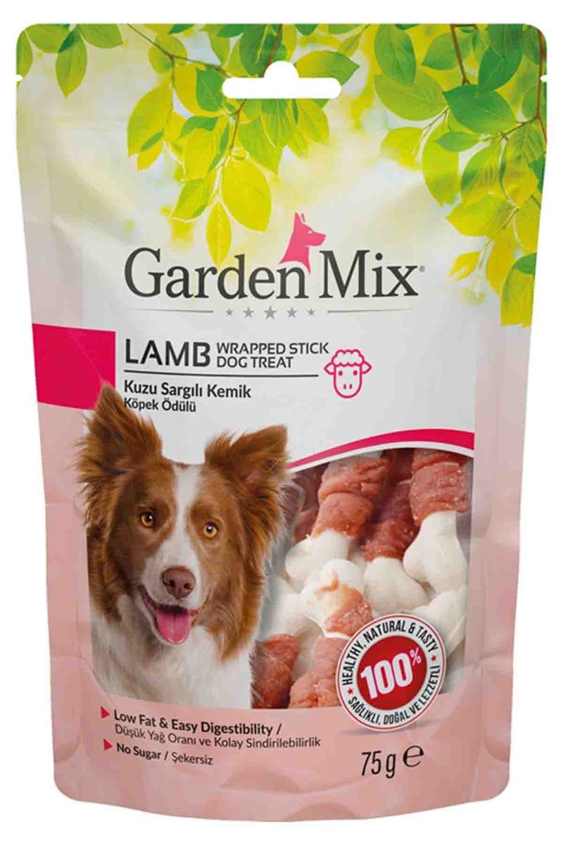 Garden Mix Dog Treat Wrapped Stick With lamb 75g