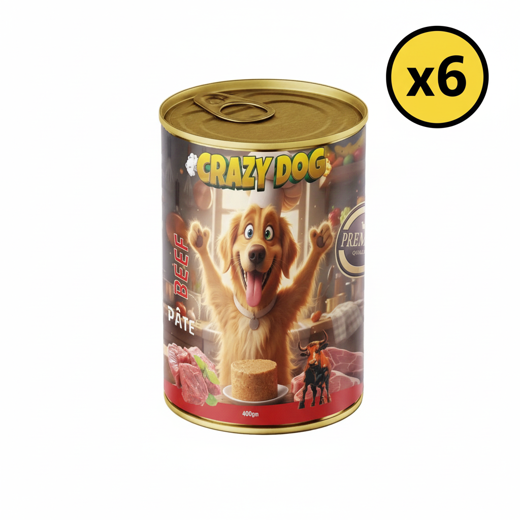 Dog Wet Food Beef Pate 400G - Crazy Dog Premium – Buy 6 Pay 5
