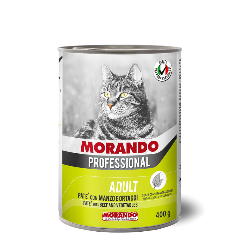 Morando Professional Wet Food For Adult Cats with beef & vegetables pate 400g - PetYard