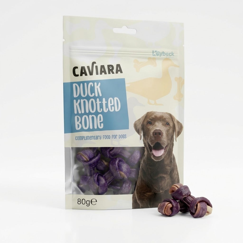 Caviara Duck Wrapped Calcium Bone Dog Treats - 80g