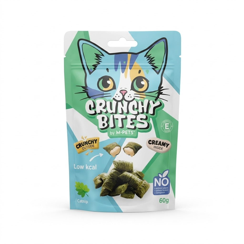 M-PETS Crunchy Bites Cat Treats with Catnip - 60g