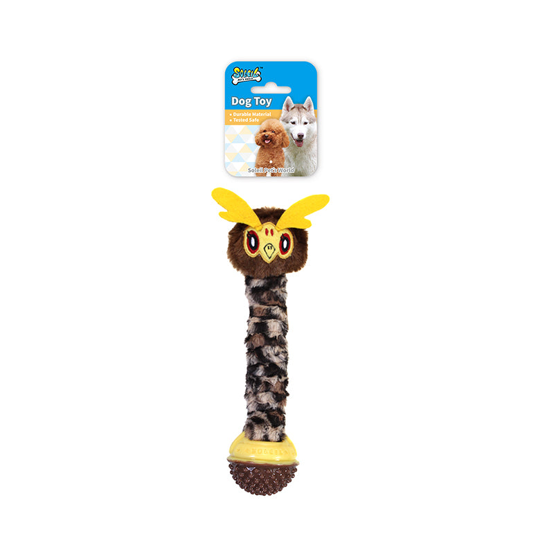 Soleil Plush Flexible Dog Toy Eagle With Squeaky & Spiky Ball, Small - PetYard