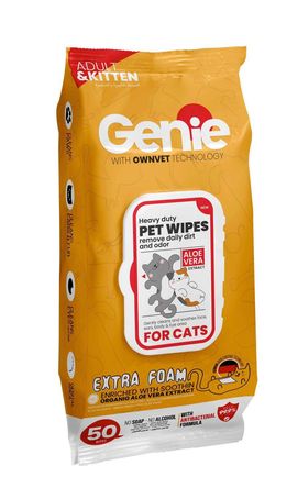 Genie Wipes For Cats - 50 wipes - PetYard