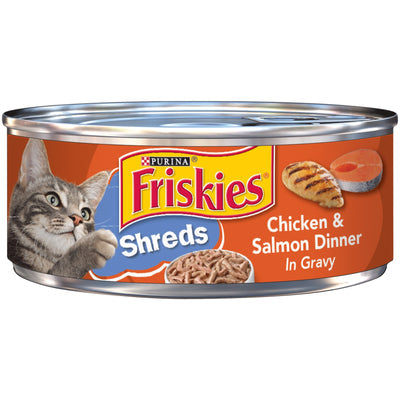 PURINA FRISKIES Savory Shreds Chicken & Salmon in Gravy Wet Cat Food 156g - PetYard