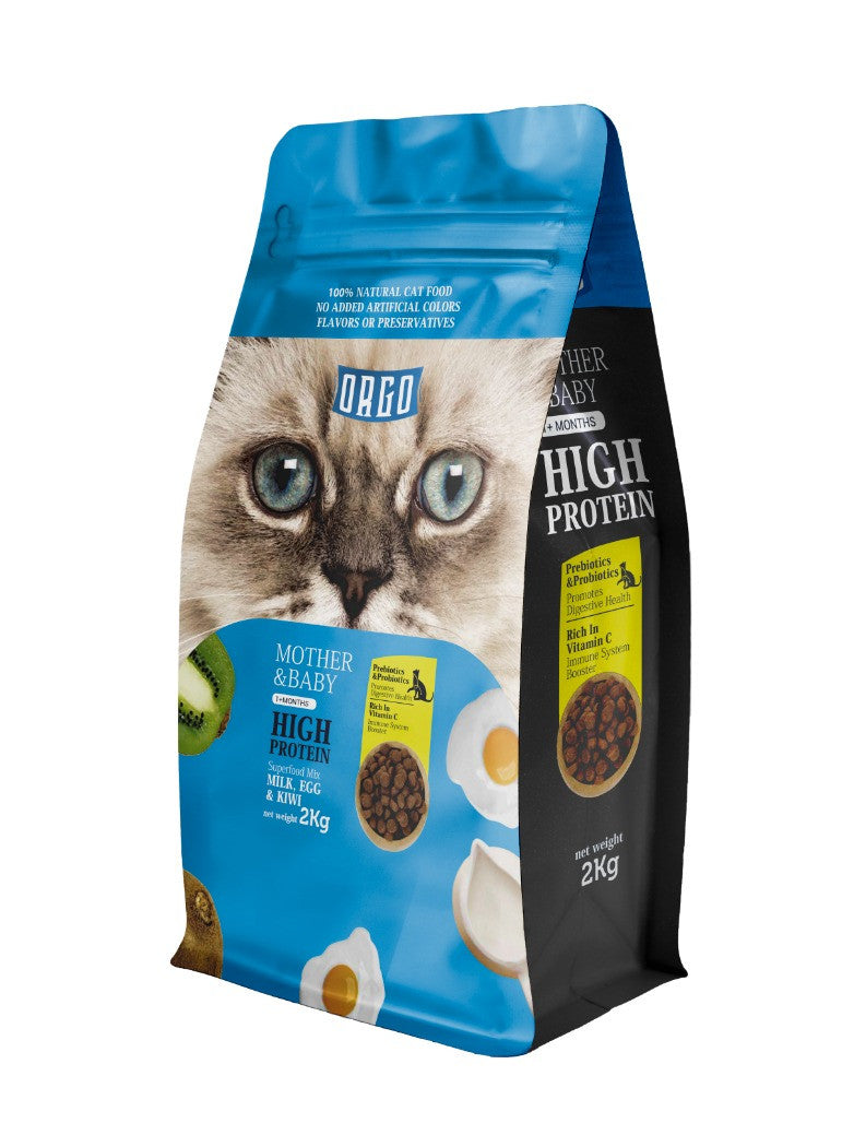 Orgo Mother & Baby Cat Dryfood (Milk, Egg & Kiwi) 2kg - PetYard