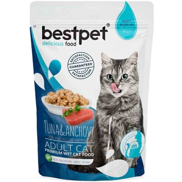 bestpet Meaty Bites in Delicious Jelly Adult Ca with Tuna & Anchovy Wet Food 85 g - PetYard