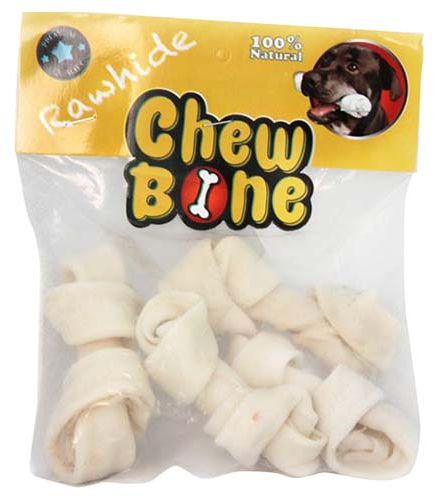 Chew Bone Knotted Rawhide 12Cm 4 Pieces - PetYard