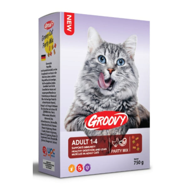 Groovy Party Mix With Chicken & Meat Adult Cat Dry Food 750 g - PetYard