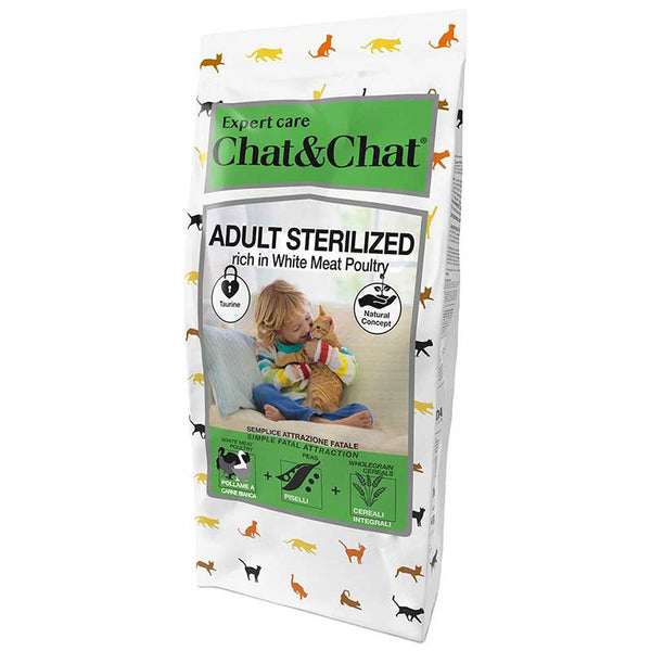 Expert Chat & Chat Care Adult Sterilized Cat Food Rich in White Meat Poultry 900 g - PetYard