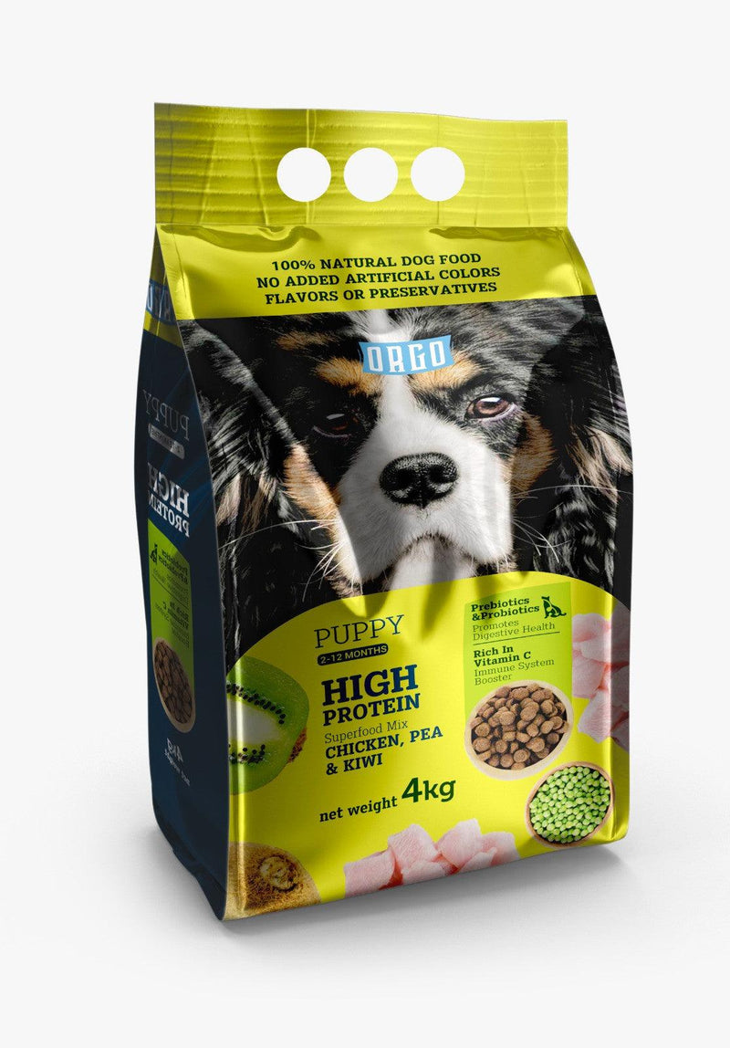 Orgo Dry Food with Chicken, Pea & Kiwi for Puppies 4KG - PetYard